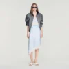 Asymmetrischer Satinrock mit Spitze