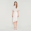 Asymmetrischer Satinrock mit Spitze