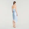 Asymmetrischer Satinrock mit Spitze