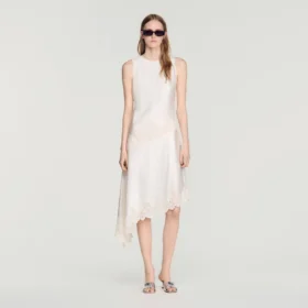Asymmetrisches Kleid in Satin-Optik