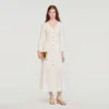 Ausgefallenes Midi-Strickkleid