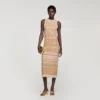 Ausgefallenes Midi-Strickkleid