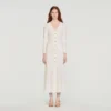 Ausgefallenes Midi-Strickkleid