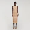 Ausgefallenes Midi-Strickkleid