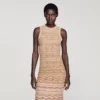 Ausgefallenes Midi-Strickkleid