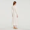 Ausgefallenes Midi-Strickkleid