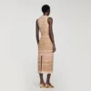 Ausgefallenes Midi-Strickkleid