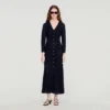 Ausgefallenes Strick-Maxikleid