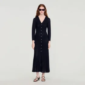 Ausgefallenes Strick-Maxikleid