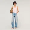 Ausgewaschene Barrel-Jeans