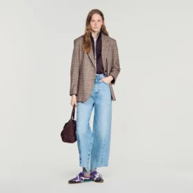 Barrel-Jeans mit Blumenprint