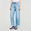 Barrel-Jeans mit Blumenprint