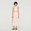 Baumwoll-Crop-Top mit Spitzenbesatz