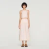 Baumwoll-Crop-Top mit Spitzenbesatz
