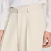 Baumwoll-Leinen-Hose mit weitem Bein