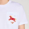 Baumwoll-T-Shirt mit gesticktem Pferd