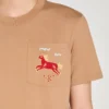 Baumwoll-T-Shirt mit gesticktem Pferd