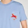 Baumwoll-T-Shirt mit gesticktem Pferd