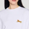 Baumwoll-T-Shirt mit Pferdestickerei