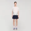 Baumwoll-T-Shirt mit Spitzendetails
