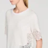 Baumwoll-T-Shirt mit Spitzendetails