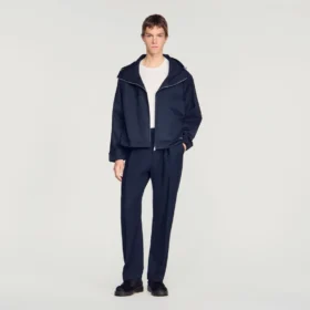 Baumwolljacke mit Kapuze und Reissverschluss
