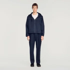 Baumwolljacke mit Kapuze und Reissverschluss