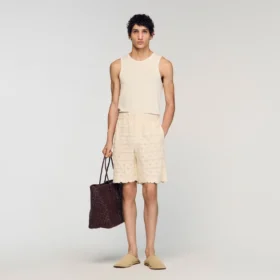 Baumwollshorts mit Broderie-Anglaise-Muster