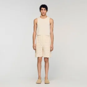Baumwollshorts mit Broderie-Anglaise-Muster