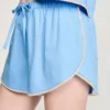 Baumwollshorts mit Perlenbesatz
