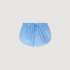 Baumwollshorts mit Perlenbesatz