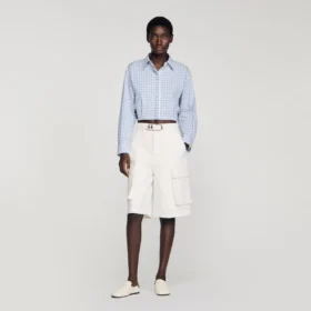 Bermudashorts aus Baumwolle mit weitem Bein