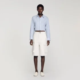Bermudashorts aus Baumwolle mit weitem Bein