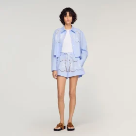 Bestickte Baumwollshorts