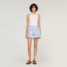 Bestickte Baumwollshorts