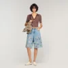 Bestickte Bermudashorts