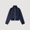 Bestickte, kurz geschnittene Satinjacke