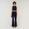 Besticktes Crop-Top aus Guipure-Spitze