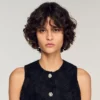 Besticktes Crop-Top aus Guipure-Spitze