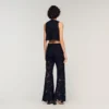 Besticktes Crop-Top aus Guipure-Spitze