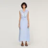 Besticktes Leinen-Maxikleid