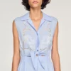 Besticktes Leinen-Maxikleid