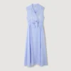 Besticktes Leinen-Maxikleid