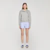 besticktes Sweatshirt mit geschlitztem Ausschnitt