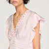 Crop-Top aus Blumenjacquard