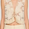 Crop-Top aus Guipure-Spitze