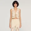 Crop-Top aus Guipure-Spitze