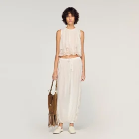 Crop-Top aus Krepp