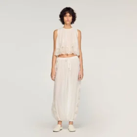 Crop-Top aus Krepp