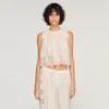 Crop-Top aus Krepp